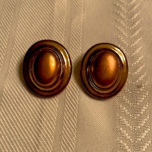 Bronze color clip earrings